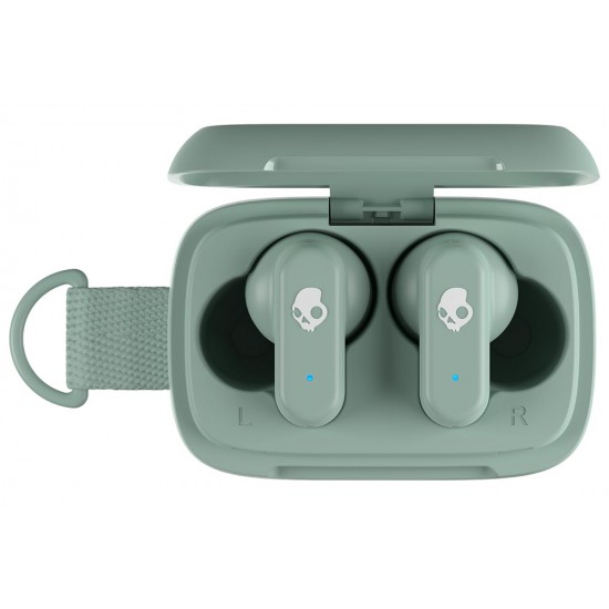 SKULLCANDY DIME 3 TRUE BLUETOOTH NOISE ISOLATING IPX4 SWEAT WATER RESISTANT 20H BATTERY TILE FINDING WIRELESS EARBUDS - PREPPY SAGE
