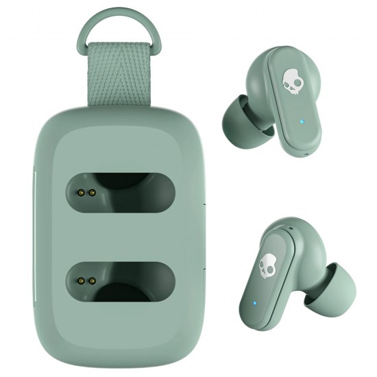 SKULLCANDY DIME 3 TRUE BLUETOOTH NOISE ISOLATING IPX4 SWEAT WATER RESISTANT 20H BATTERY TILE FINDING WIRELESS EARBUDS - PREPPY SAGE
