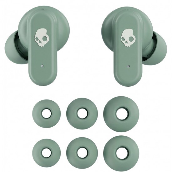 SKULLCANDY DIME 3 TRUE BLUETOOTH NOISE ISOLATING IPX4 SWEAT WATER RESISTANT 20H BATTERY TILE FINDING WIRELESS EARBUDS - PREPPY SAGE