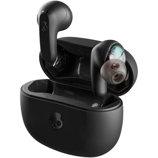 SKULLCANDY RAIL TRUE SKULL-IQ HANDS-FREE VOICE CONTROL 42H BATTERY IP55 WATER RESISTANT MULTIPOINT PAIRING WIRELESS EARBUDS - BLACK