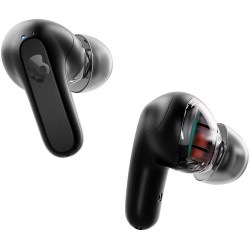 SKULLCANDY RAIL TRUE SKULL-IQ HANDS-FREE VOICE CONTROL 42H BATTERY IP55 WATER RESISTANT MULTIPOINT PAIRING WIRELESS EARBUDS - BLACK