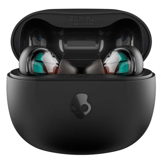SKULLCANDY RAIL TRUE SKULL-IQ HANDS-FREE VOICE CONTROL 42H BATTERY IP55 WATER RESISTANT MULTIPOINT PAIRING WIRELESS EARBUDS - BLACK