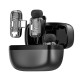 WIWU WI-WM008 2-IN-1 WITH ANC NOISE CANCELLATION, 360° PICKUP, 50M RANGE & CHARGING CASE DUAL WIRELESS LAVALIER MICROPHONE - BLACK