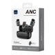 WIWU WI-WM008 2-IN-1 WITH ANC NOISE CANCELLATION, 360° PICKUP, 50M RANGE & CHARGING CASE DUAL WIRELESS LAVALIER MICROPHONE - BLACK