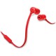 JBL TUNE 110 9MM DRIVERS PURE BASS SOUND BUILT-IN MIC IN EAR HEADPHONES - RED