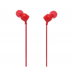JBL TUNE 110 9MM DRIVERS PURE BASS SOUND BUILT-IN MIC IN EAR HEADPHONES - RED