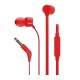 JBL TUNE 110 9MM DRIVERS PURE BASS SOUND BUILT-IN MIC IN EAR HEADPHONES - RED