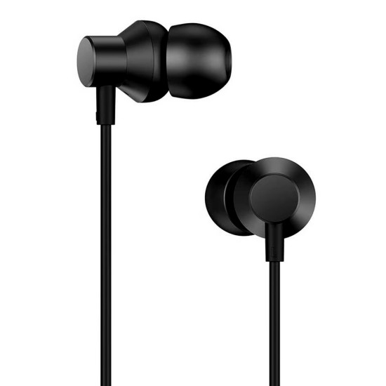 LENOVO HF130 HIFI SOUND QUALITY METAL WIRED EARPHONE WITH BUILT IN REMOTE CONTROL - BLACK