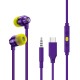 LOGITECH G333 WITH DUAL AUDIO DRIVERS IN-LINE MIC AND VOLUME CONTROL WITH 3.5MM AUX OR USB-C PORT WIRED GAMING EARPHONES - PURPLE