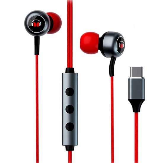 MONSTER AIRMARS SG10 7.1 DIGITAL THEATER WIRED TYPE-C EARPHONE WITH MICROPHONE- BLACK/RED