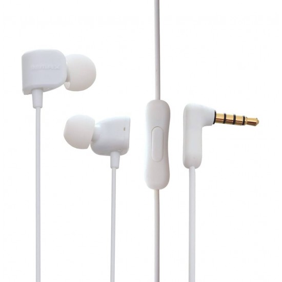 REMAX RM502 3.5MM WIRED EARBUDS STEREO EARPHONE WITH MIC - WHITE