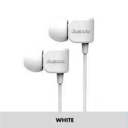 REMAX RM502 3.5MM WIRED EARBUDS STEREO EARPHONE WITH MIC - WHITE
