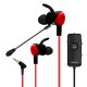 XIBERIA MG-1 PRO DUAL MICROPHONE WITH 1 TO 2 ADAPTOR 7.1 SURROUND SOUND WIRED GAMING EARBUDS - RED 