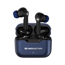 MONSTER AIRMARS XKT02 WIRELESS BLUETOOTH 5.1 HIFI SURROUND SOUND NOISE REDUCTION EARBUDS - BLUE 