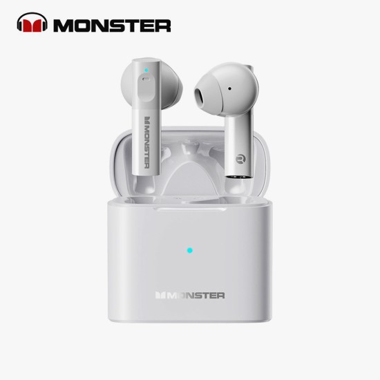 MONSTER AIRMARS XKT03 BLUETOOTH 5.2 HIFI STEREO SOUND NOISE REDUCTION WIRELESS EARBUDS - WHITE 