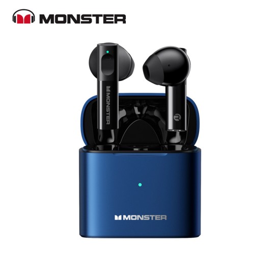 MONSTER AIRMARS XKT03 BLUETOOTH 5.2 HIFI STEREO SOUND NOISE REDUCTION WIRELESS EARBUDS - BLUE 