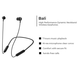 PROMATE BALI HIGH PERFORMANCE DYNAMC NECKBAND WIRELESS EARPHONES - BLACK 