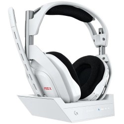 LOGITECH ASTRO A50 X LIGHTSPEED WITH A QUICK SWITCH BUTTON  BASE STATION PRO-G GRAPHENE WIRELESS GAMING HEADSET - WHITE