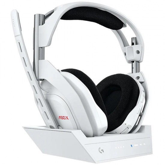 ASTRO A50 X LIGHTSPEED WITH A QUICK SWITCH BUTTON, BASE STATION, PRO-G GRAPHENE WIRELESS GAMING HEADSET - WHITE