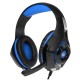 CROWN MICRO CMGH-102T WITH FLEXIBLE AND WIDE RIM 2.1M LONG CABLE FOLDING HIGH-SENSITIVITY MICROPHONE AND SEPARATE SPC AND MIC SLOTS WIRED USB GAMING HEADSET - BLACK/BLUE