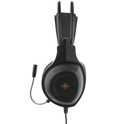 DELTACO DH210 ORANGE LED LIGHT STEREO HEADSET 2 X 3.5 MM LED 2M CABLE MULTIPLATFORM WIRED GAMING HEADSET - BLACK