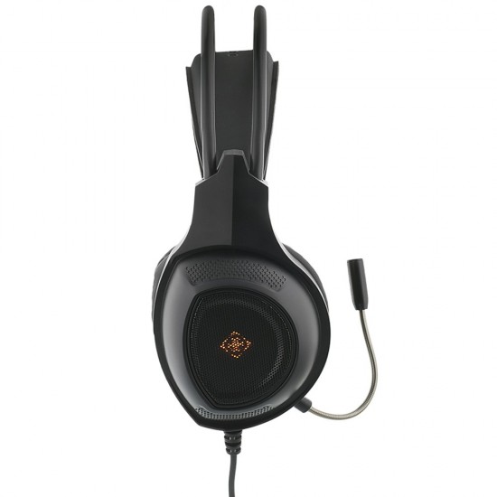 DELTACO DH210 ORANGE LED LIGHT STEREO HEADSET 2 X 3.5 MM LED 2M CABLE MULTIPLATFORM WIRED GAMING HEADSET - BLACK