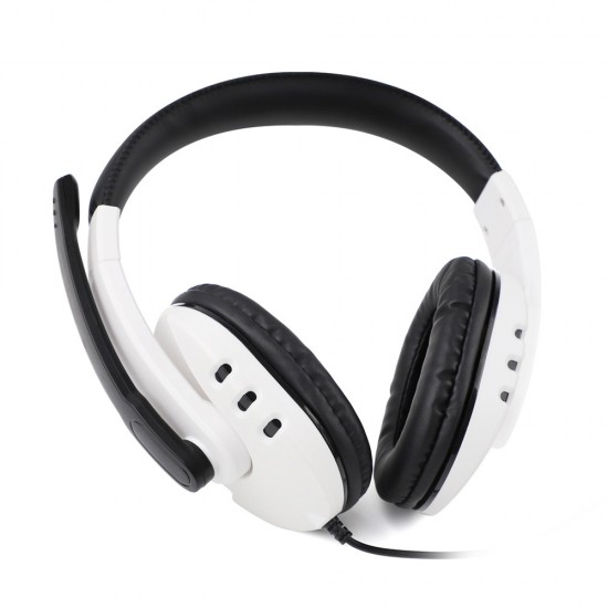 DOBE LIGHTWEIGHT DEEP BASS STEREO 3D SURROUND SOUND WIRED HEADPHONES WITH MIC - WHITE