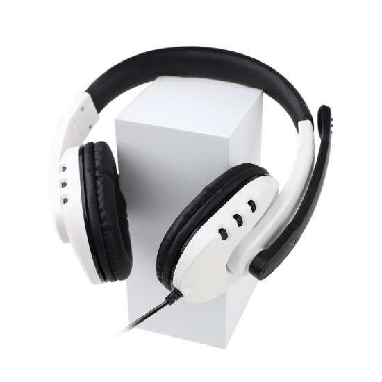 DOBE LIGHTWEIGHT DEEP BASS STEREO 3D SURROUND SOUND WIRED HEADPHONES WITH MIC - WHITE