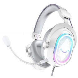 FIFINE AMPLIGAME H13 7.1 SURROUND SOUND RGB LIGHTING ANC MIC ERGONOMIC EARPADS CONTROL BOX USB FOR PC PS5 PS4 LAPTOP MAC WIRED GAMING HEADSET - WHITE