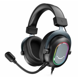 FIFINE AMPLIGAME H6 WIRED HEADPHONES WITH MICROPHONE-7.1 SURROUND SOUND-USB HEADSET WITH EQ MODE RGB SOFT EAR PADS FOR PC GAMING HEADSET - BLACK