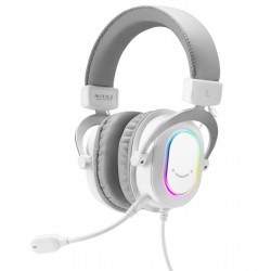 FIFINE AMPLIGAME H6 WIRED HEADPHONES WITH MICROPHONE-7.1 SURROUND SOUND-USB HEADSET WITH EQ MODE RGB SOFT EAR PADS FOR PC GAMING HEADSET - WHITE