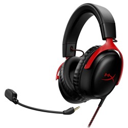 HYPERX CLOUD III 53 MM DRIVERS DTS:X® SPATIAL AUDIO ULTRA-CLEAR LED MICROPHONE WIRED GAMING HEADSET - BLACK/RED