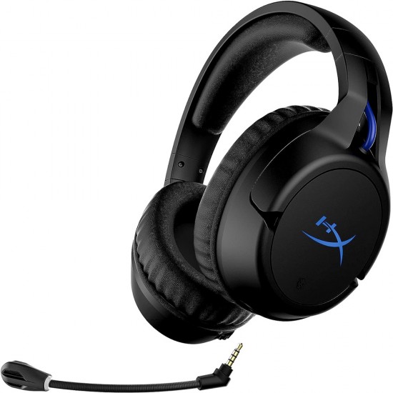 HYPERX CLOUD FLIGHT UP TO 30 HOURS PLAYTIME 90° ROTATING EARCUPS 50MM DRIVERS WIRELESS HEADPHONES FOR PS4/PS5 - BLACK/BLUE