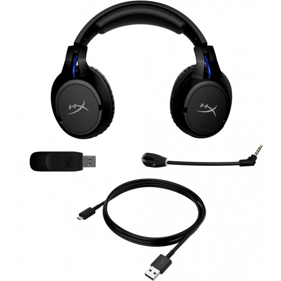 HYPERX CLOUD FLIGHT UP TO 30 HOURS PLAYTIME 90° ROTATING EARCUPS 50MM DRIVERS WIRELESS HEADPHONES FOR PS4/PS5 - BLACK/BLUE