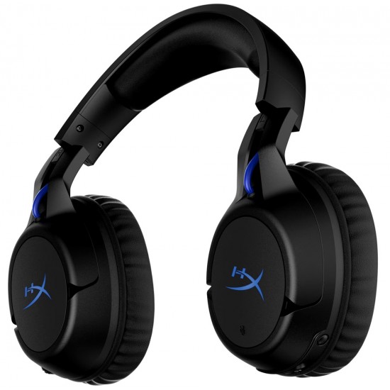 HYPERX CLOUD FLIGHT UP TO 30 HOURS PLAYTIME 90° ROTATING EARCUPS 50MM DRIVERS WIRELESS HEADPHONES FOR PS4/PS5 - BLACK/BLUE