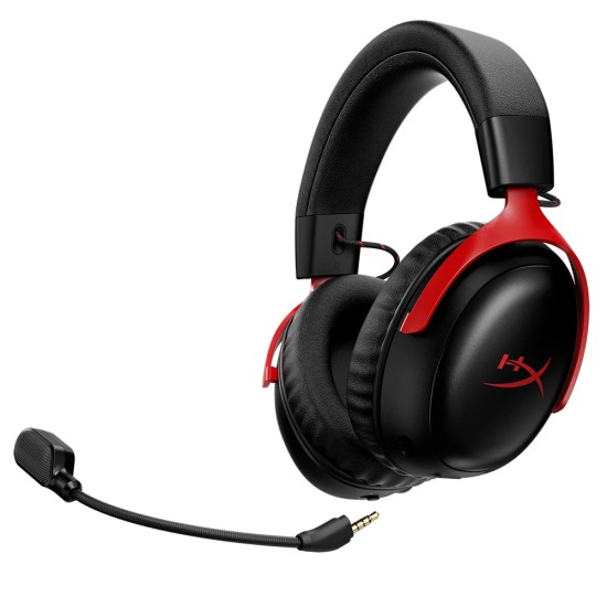 HYPERX CLOUD III S DUAL LEGENDARY SOUND SANS FIL UP TO 120-HOUR BATTERY, ANGLED 53MM DRIVERS WIRELESS GAMING HEADSET – BLACK/RED