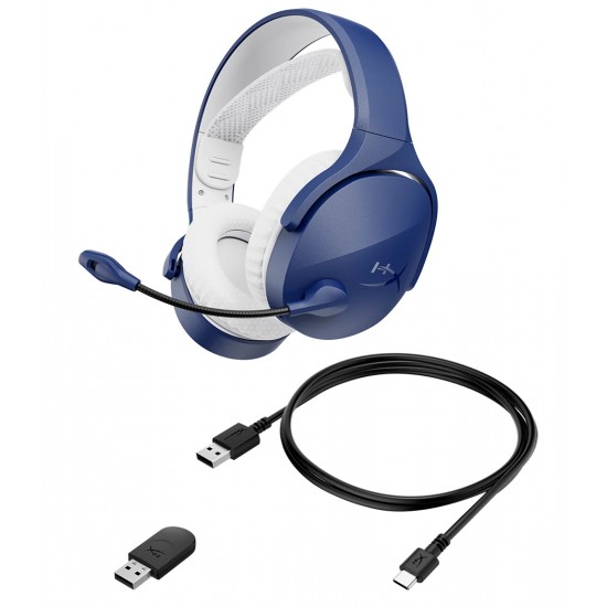 HYPERX CLOUD JET 2.4GHZ & BLUETOOTH 5.3 40MM DRIVERS 25H BATTERY SWIVEL-TO-MUTE MIC PC PS5 MOBILE DUAL WIRELESS GAMING HEADSET - LIGHT BLUE