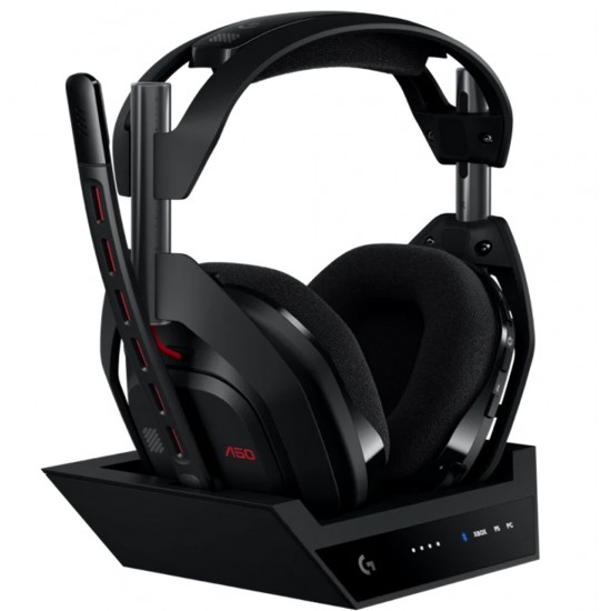 LOGITECH ASTRO A50 GEN 5 PRO-G GRAPHENE DRIVERS PLAYSYNC TRI-SYSTEM SWITCHING 24-BIT LIGHTSPEED & BLUETOOTH WIRELESS GAMING HEADSET - BLACK