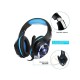 BEEXCELLENT GM1 WIRED 3.5MM OVER-EAR PRO GAMING HEADSET DEEP SOUND WITH LED LIGHTING AND MICROPHONE - BLUE