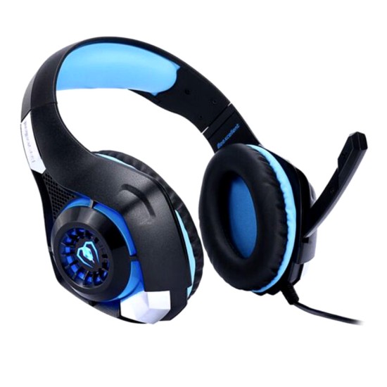 Beexcellent GM-3 Pro Wired Gaming Headset with Mic, Black/Blue