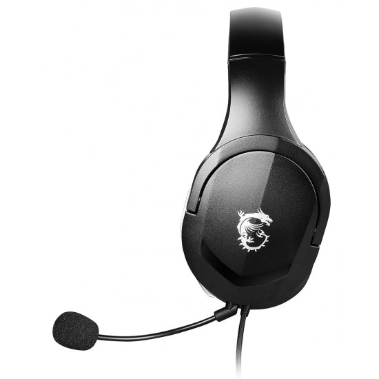 MSI IMMERSE GH20 40MM DRIVERS ULTRA-LIGHTWEIGHT 245G GLASSES-FRIENDLY IN-LINE CONTROLS 3.5MM AUDIO JACK WIRED GAMING HEADSET - BLACK