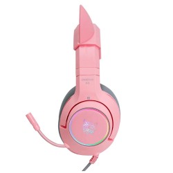 ONIKUMA K9 50MM DRIVERS ELITE STEREO GAMING HEADSET WITH CAT EARS FOR PC, PS4 AND XBOX - PINK