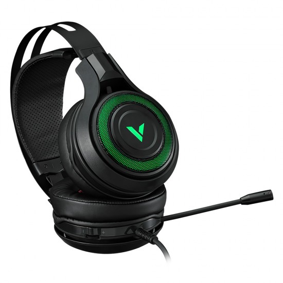 RAPOO VH520C 50MM DRIVERS ADJUSTABLE DE-NOISING MICROPHONE ILLUMINATED RGB WIRED GAMING HEADSET - BLACK 