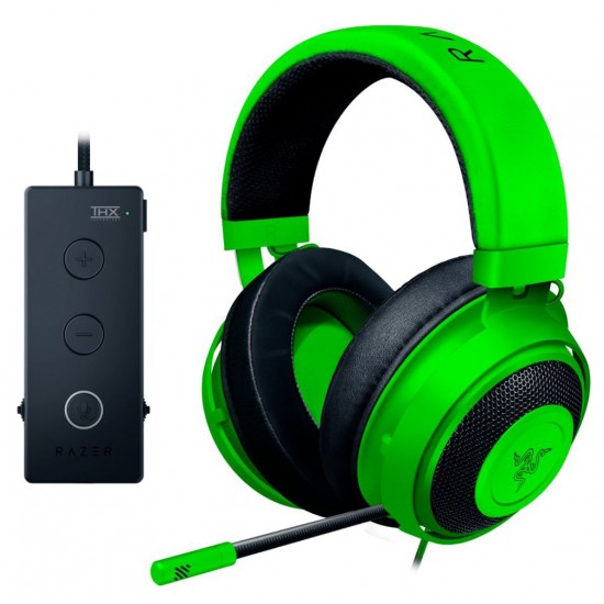 RAZER KRAKEN TOURNAMENT EDITION WIRED STEREO GAMING HEADPHONES THX 7.1 SURROUND SOUND - GREEN