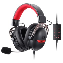REDRAGON AURORA H376 WIRED RGB 7.1 SURROUND SOUND 40MM DRIVERS NOISE-CANCELING MIC INLINE EQ CONTROL LIGHTWEIGHT DESIGN MULTI-PLATFORM GAMING HEADSET - BLACK