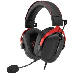REDRAGON CYBILL H312 7.1 SURROUND SOUND 50MM DRIVERS PU LEATHER EAR PADS DETACHABLE NOISE CANCELLING MICROPHONE IN-LINE CONTROLS MULTI-PLATFORM SUPPORT WIRED RGB GAMING HEADSET- BLACK