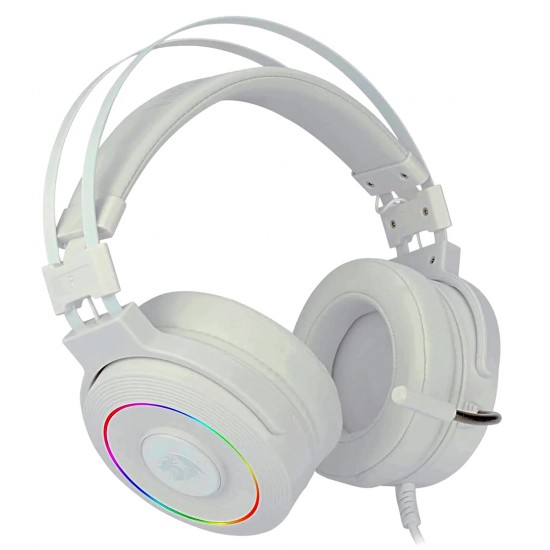 REDRAGON H320 LAMIA 2 7.1 SURROUND SOUND NOISE CANCELLING MIC RGB USB GAMING HEADSET WITH STAND - LUNAR WHITE