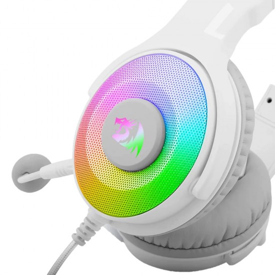 REDRAGON H350 PANDORA RGB WIRED GAMING HEADSET WITH DYNAMIC RGB BACKLIGHT 50MM DRIVERS  - WHITE
