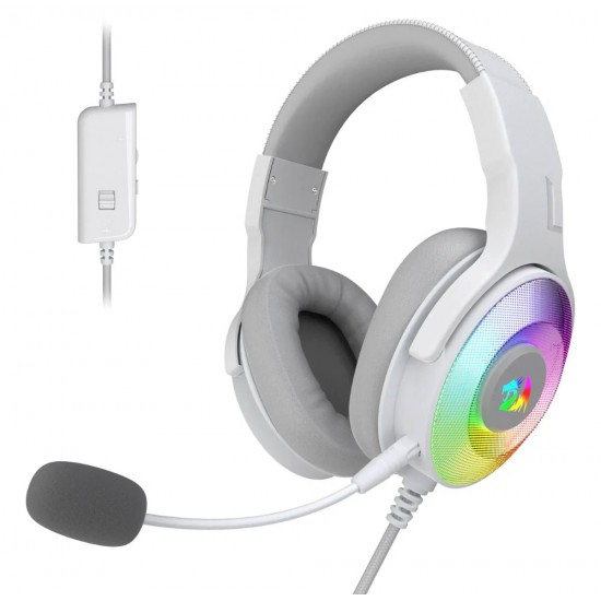 REDRAGON H350 PANDORA RGB WIRED GAMING HEADSET WITH DYNAMIC RGB BACKLIGHT 50MM DRIVERS  - WHITE