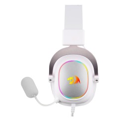 REDRAGON ZEUS-X H510 7.1 SURROUND SOUND 53MM DRIVERS FABRIC CUSHIONS NOISE-CANCELING MIC INLINE CONTROLS RGB BACKLIGHT MULTI-PLATFORM COMPATIBLE RGB WIRED GAMING HEADSET - WHITE